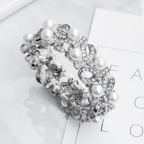 Alloy Bracelet Jewelry Pearl Elastic Bracelet Bracelet