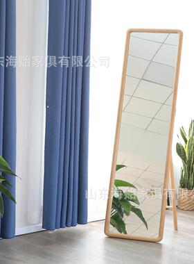 宿约舍RFB全木厅身镜实边落地长镜子现代简客卧室移动显瘦穿衣镜