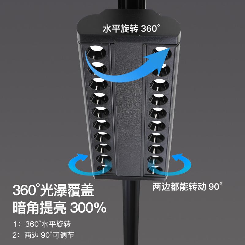 LED超市货架灯生鲜专用长条灯商场双排偏光防眩射灯格栅灯轨道灯