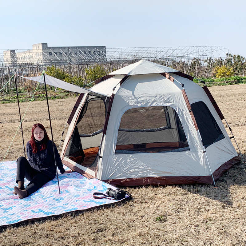 户外帐篷4-8人露营帐篷便携式全自动帐蓬遮阳防晒野营速开帐篷