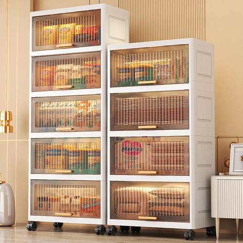 Storage cabinet, household bottom pulley, transparent, visib