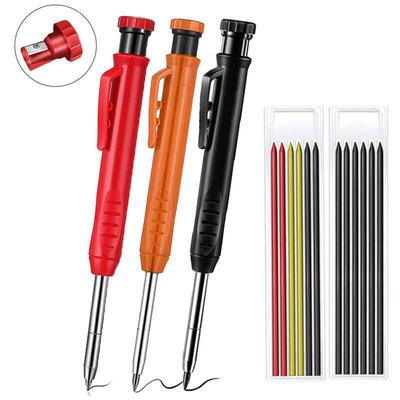 Solid Carpenter Pencil Set with 6 Refill Built-in Sharpener1
