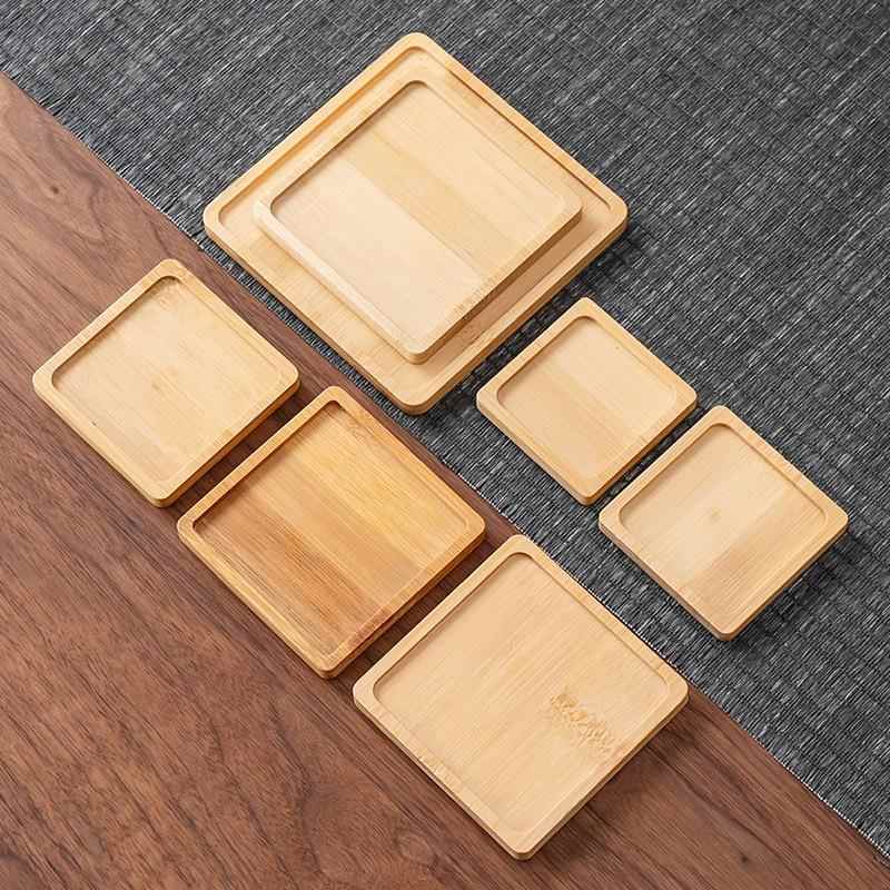 井字圆形方形竹杯垫隔热垫家用茶道摆件茶水茶杯托盘小饰品装饰垫