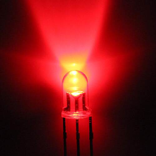 f5红翠绿双色共阴共阳led灯珠 5mm透明三脚led发光二极管厂家直销