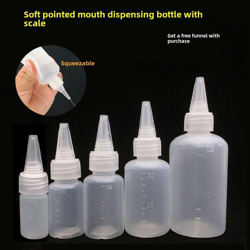50/100ml毫升软挤压塑料瓶颜料点胶分装小样密封尖嘴瓶样品瓶空瓶