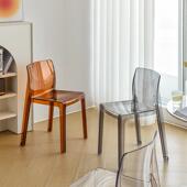 现代明椅子透简压克力餐椅网红魔鬼87676灵化妆家用叠加靠背约洽
