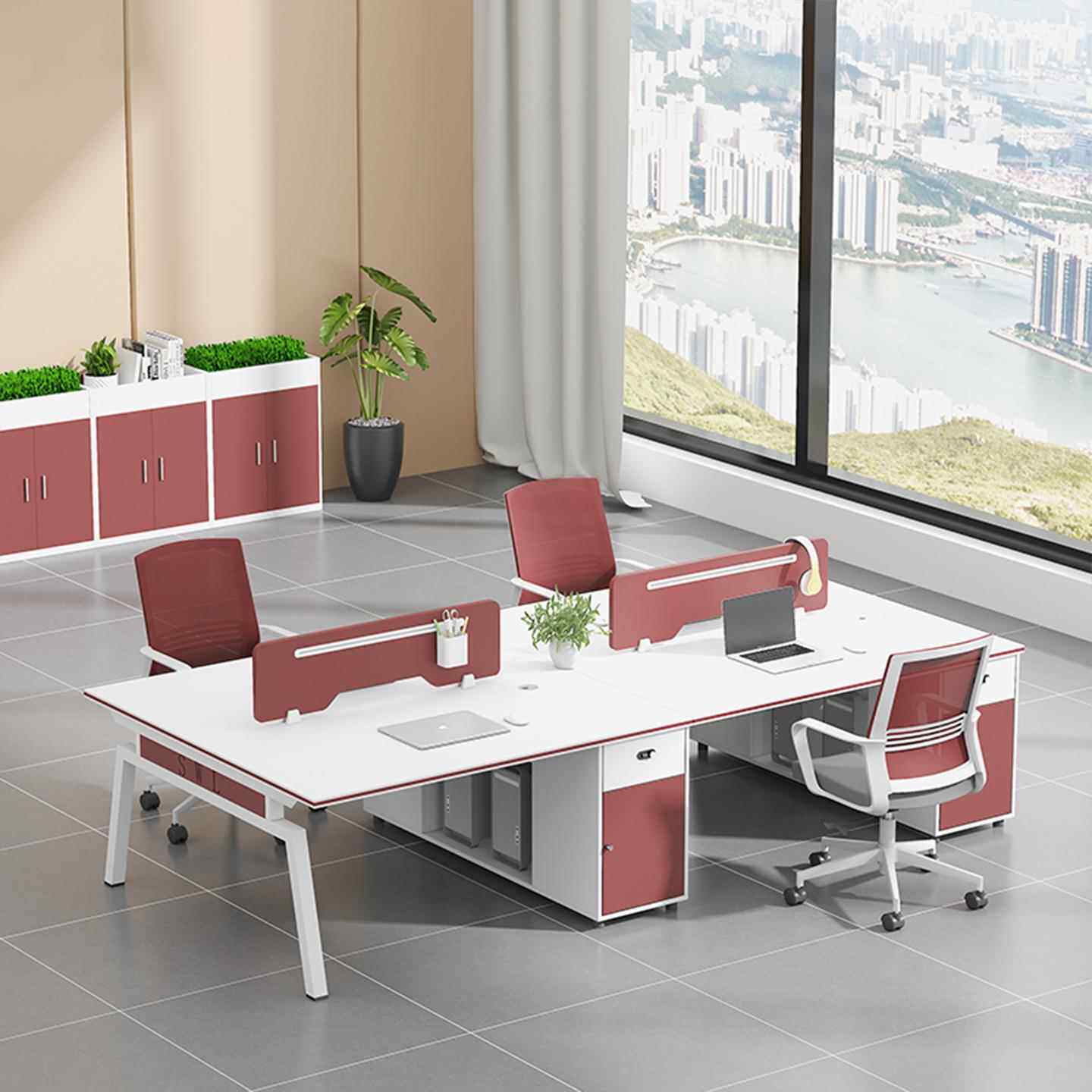 员工办公桌椅组合职员工位4/6人办公室电脑桌财务桌卡座简约现代