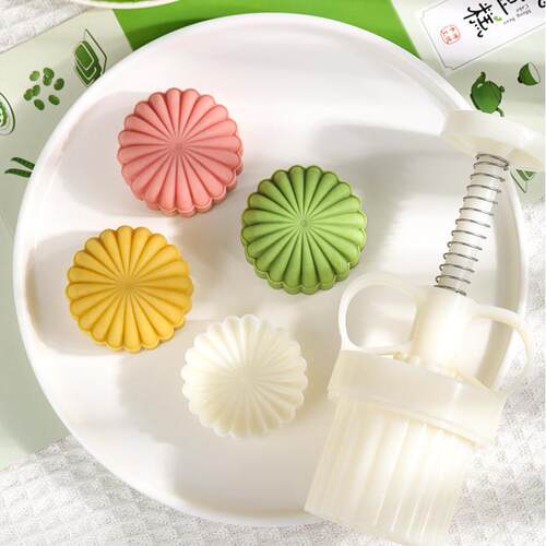 冰皮流心月饼手压模具绿豆糕糕点包子磨具食品定量可调商用50g克