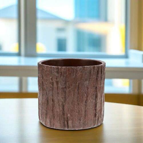 4Pcs Realistic Wood Grain Plastic Planters Indoor Flower
