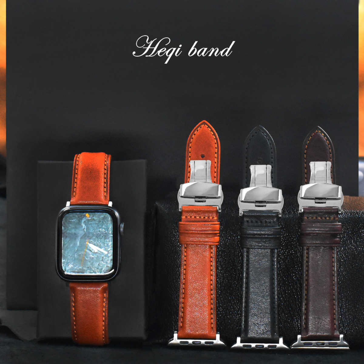 2022外贸适用苹果iwatch8/7代 apple真皮手表带 42mm植鞣皮表带