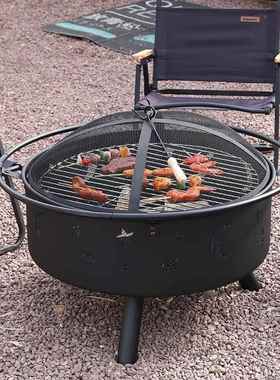 庭院火炉圆形星月露营火盆firepit取暖柴火户外篝火围炉煮茶烧烤