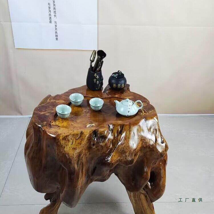 根雕茶桌实木茶台家用客厅天然整体树根茶海经济型小号阳台小茶几