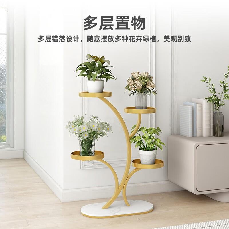 花架子客厅落地阳台置物肉架多花架万向铁艺花轮盆托架式WTW多层