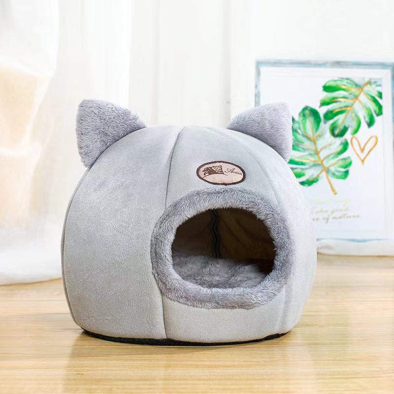 猫窝可拆洗冬季保暖窝半封闭式小型犬别墅四季通用猫咪狗宠物用品