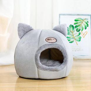 猫窝可拆洗冬季 通用猫咪狗宠物用品 保暖窝半封闭式 小型犬别墅四季