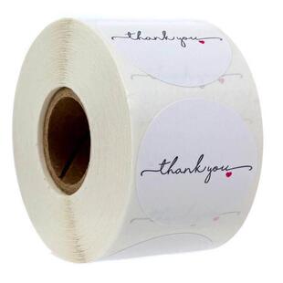 paper White Round you sticker thank label 500pcs