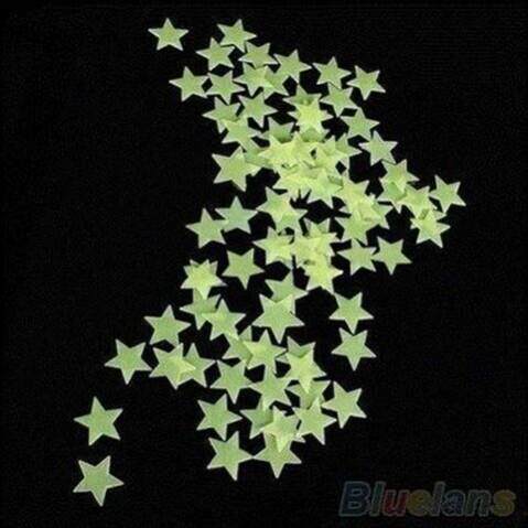 100x Glow In The Dark Baby Kid Room Space Stars Wall Sticker
