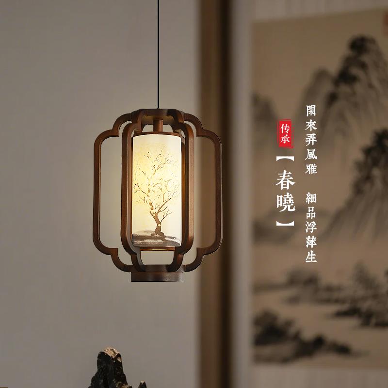新中式入户玄关过道小吊灯宋式美学中国风禅意复古茶室庭院走廊灯