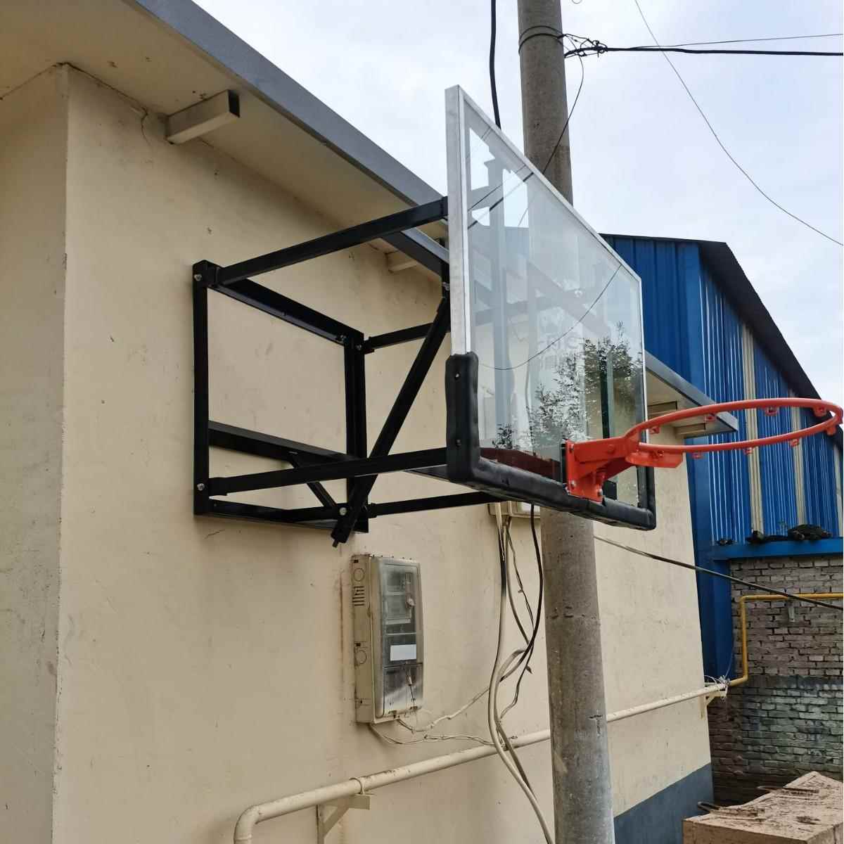 厂家定制悬挂式家用篮球架加固可调节悬空壁挂式手动升降篮球框