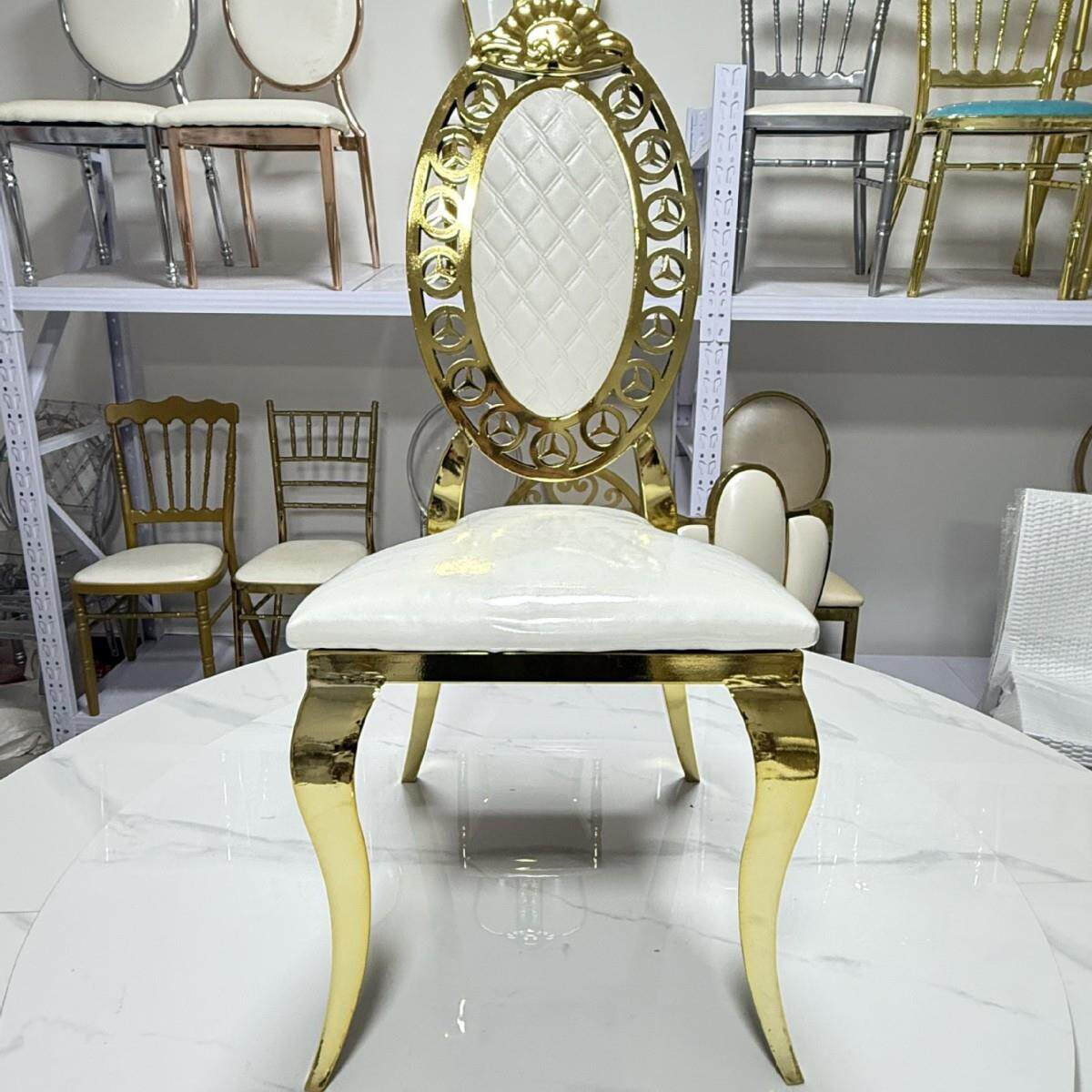 宴会厅酒店婚礼婚庆铁艺椅子餐厅家用不锈钢椅子wedding chair