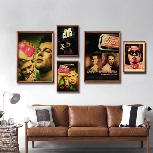 Retro Movie Posters Film Fight Club Kraft Paper Print Poster