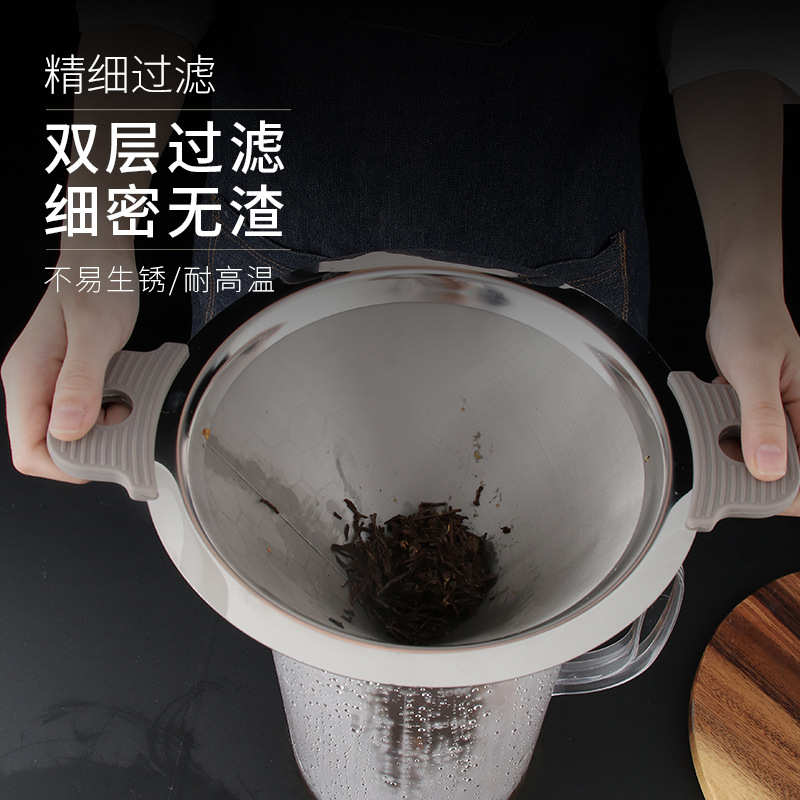 不锈钢奶茶桶过滤网器大号咖啡滤304茶叶豆浆超细密漏斗奶茶店用