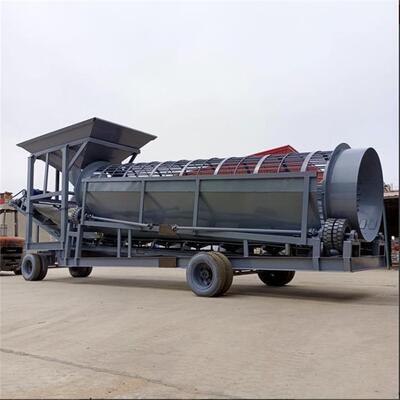 建筑固废电动筛土机移动式无轴滚筒筛德辉大型炉渣双层滚动筛沙机
