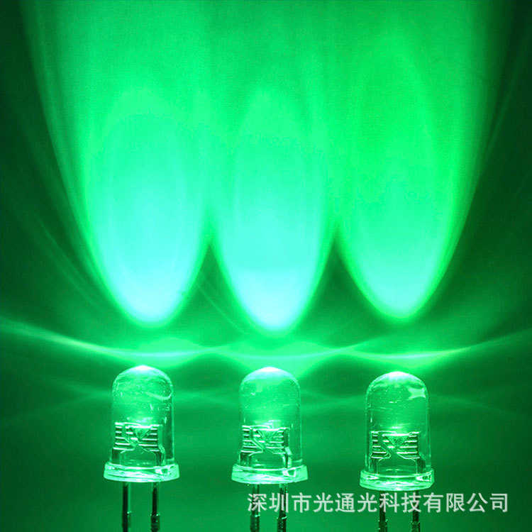 led发光二极管f5/5mm超高亮鼠标灯长脚红黄蓝绿光直插led灯珠