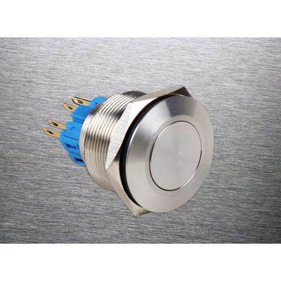 纯不锈钢40mm金属按钮开关防水防锈防腐自锁一开一闭4只脚