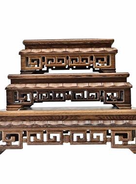 厂家供应红木工艺品回纹长方台底座木质工艺品摆件量大从优