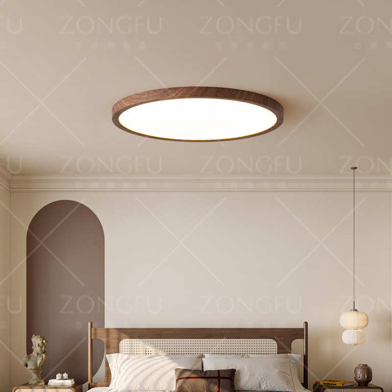 侘卧室吸顶灯风卧超薄吸顶灯木主卧房日式寂吸顶灯书房胡桃间次