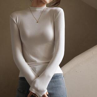 White stand up collar undershirt for women in autumn,
