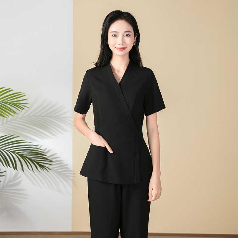 美容师工作服女新款高端美容院养生馆技师足疗足浴服气质套装