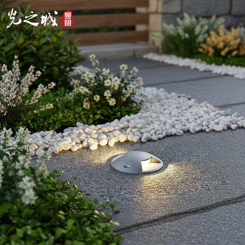 led透光地埋灯3W防水台阶花园步道两面发光圆形不锈钢龟壳地埋灯