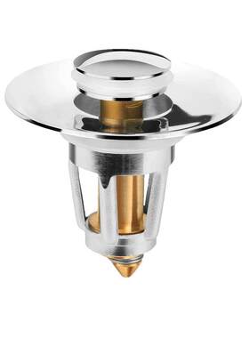 欧式台盆洗脸手盆下水塞器翻盖板铜弹跳芯过滤网按压弹跳式防臭堵