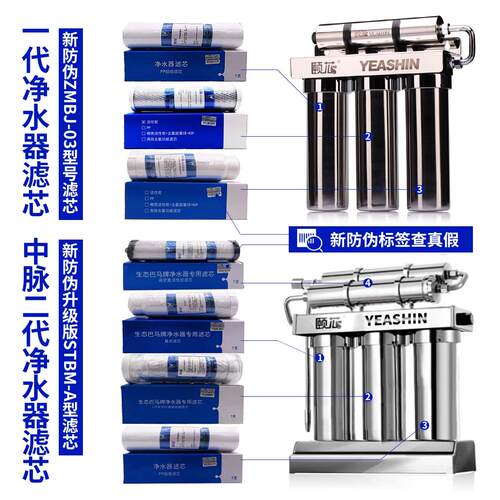 中脉颐芯牌净水器滤芯水机活性炭PP棉巴马泉高磁原装覆合ZMBJ-03