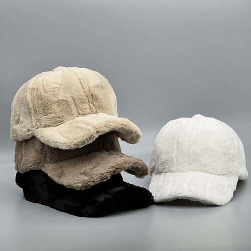 1pc Unisex Winter Warm Faux Wool Velvet Beanie 1-Size