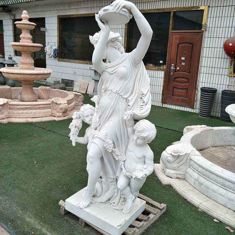 厂家供应汉白玉母子西方石雕别墅室内广场西方人物雕塑摆件