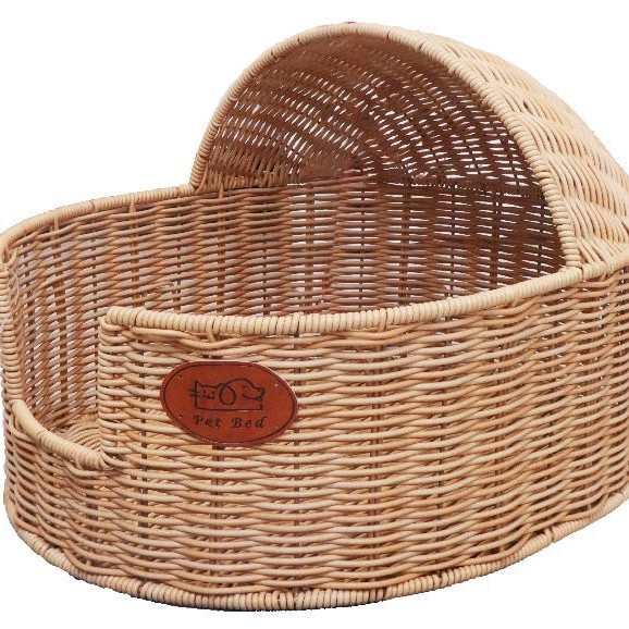 藤编猫窝四季通用半开放式摇篮可水洗猫床狗窝编织宠物窝宠物用品