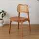 实木北欧餐厅民宿家用餐椅藤椅简约休闲客厅靠背椅现代藤编椅子
