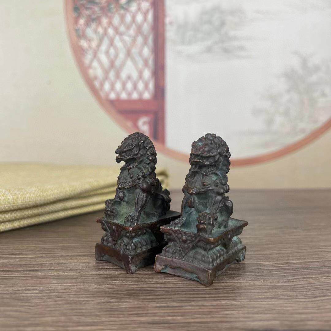 古玩杂项狮子印章古董老铜印章狮子印摆件老物件旧货老铜器收藏品