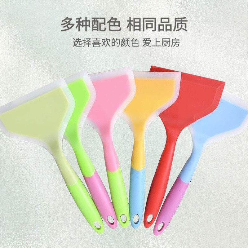 玉子烧硅胶铲半透明硅胶锅铲厨房工具炒菜铲子双色煎铲料理铲