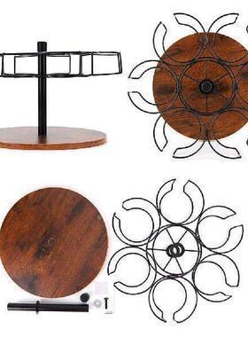 6 Slots Water Bottle Organizer Cup Storage Holder Rotating