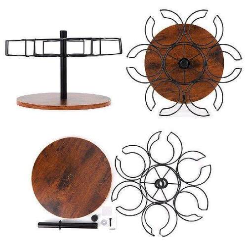 6 Slots Water Bottle Organizer Cup Storage Holder Rotating