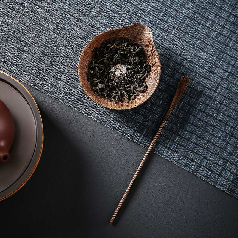 花梨鸡翅实木茶则日式莲花木质茶匙茶扒功夫茶具茶道茶碗茶托配件