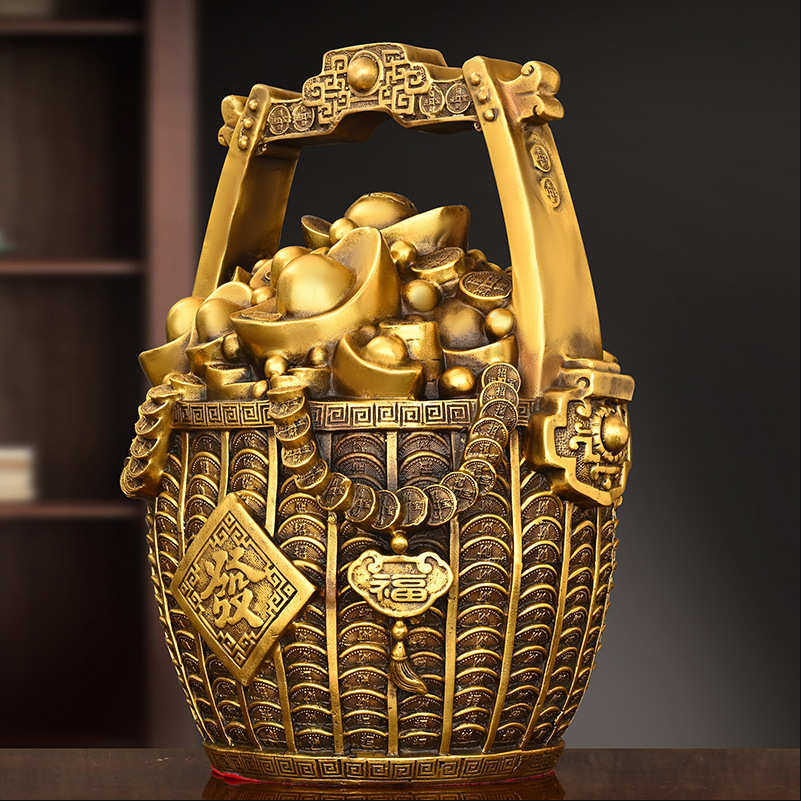 黄铜一桶金摆件大号铜财源滚滚聚宝盆存储罐客厅电视柜桌面装饰品,节庆用品/礼品,储蓄罐,淘宝优惠券,粉丝福利购,淘宝优惠卷