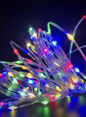 氛围灯带户外树上挂灯过装饰灯太阳能闪灯串灯满天星室外树挂彩带