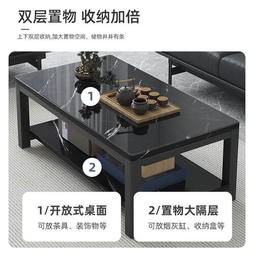 办公室茶几客厅家用方几钢化玻璃茶几小户型简约现代轻奢办公茶桌