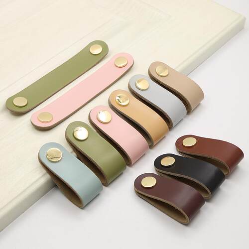 新款直销北欧现代简约柜门皮拉手梳妆台衣柜抽屉皮革把手皮箱包礼