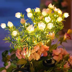 铨阳太阳能栀子花彷真花灯庭院花园装饰草坪灯户外防水插地氛围灯